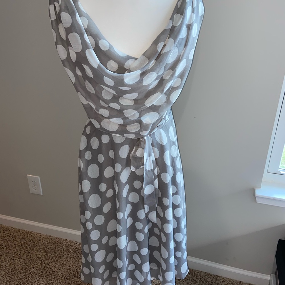 MSK / Size 6 Dress grey polka dots